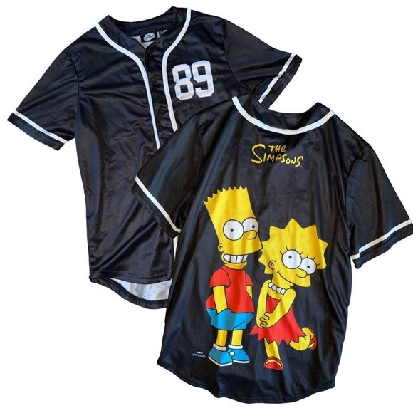 Bart Lisa Simpsons Jersey Black White 89 - Picture 1 of 12